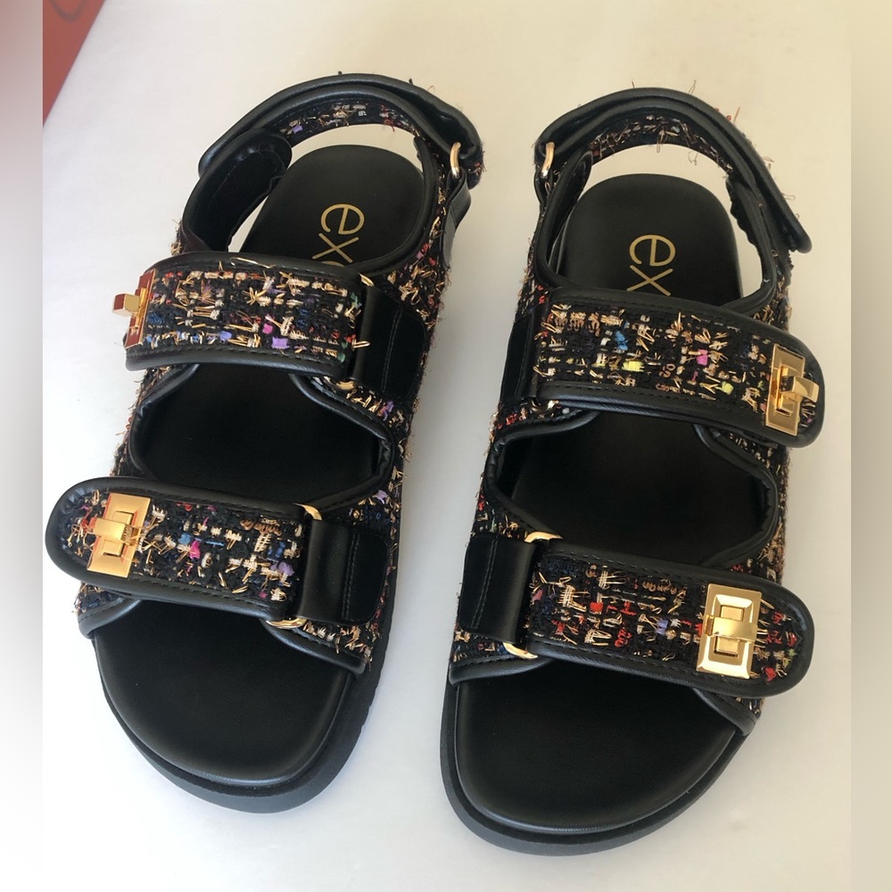 EXÉ DIONE Tweed Women’s Sandal Size 41